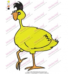 Angry Yellow Bird Embroidery Design